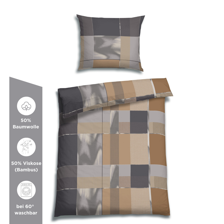 SOFT TOUCH SATIN BETTWÄSCHE ELIAN BEIGE