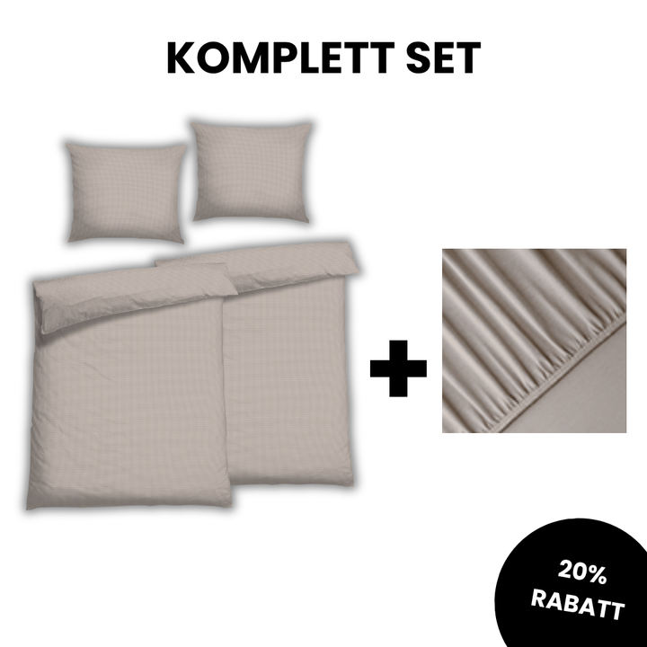 Noble Satin Check Five Linen Complete Set