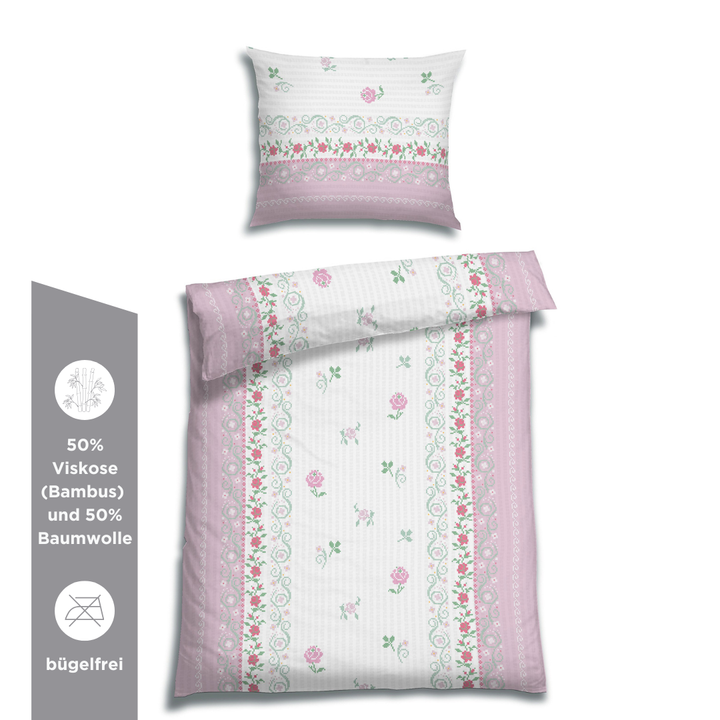 SOFT TOUCH SEERSUCKER BETTWÄSCHE HELLA ROSA