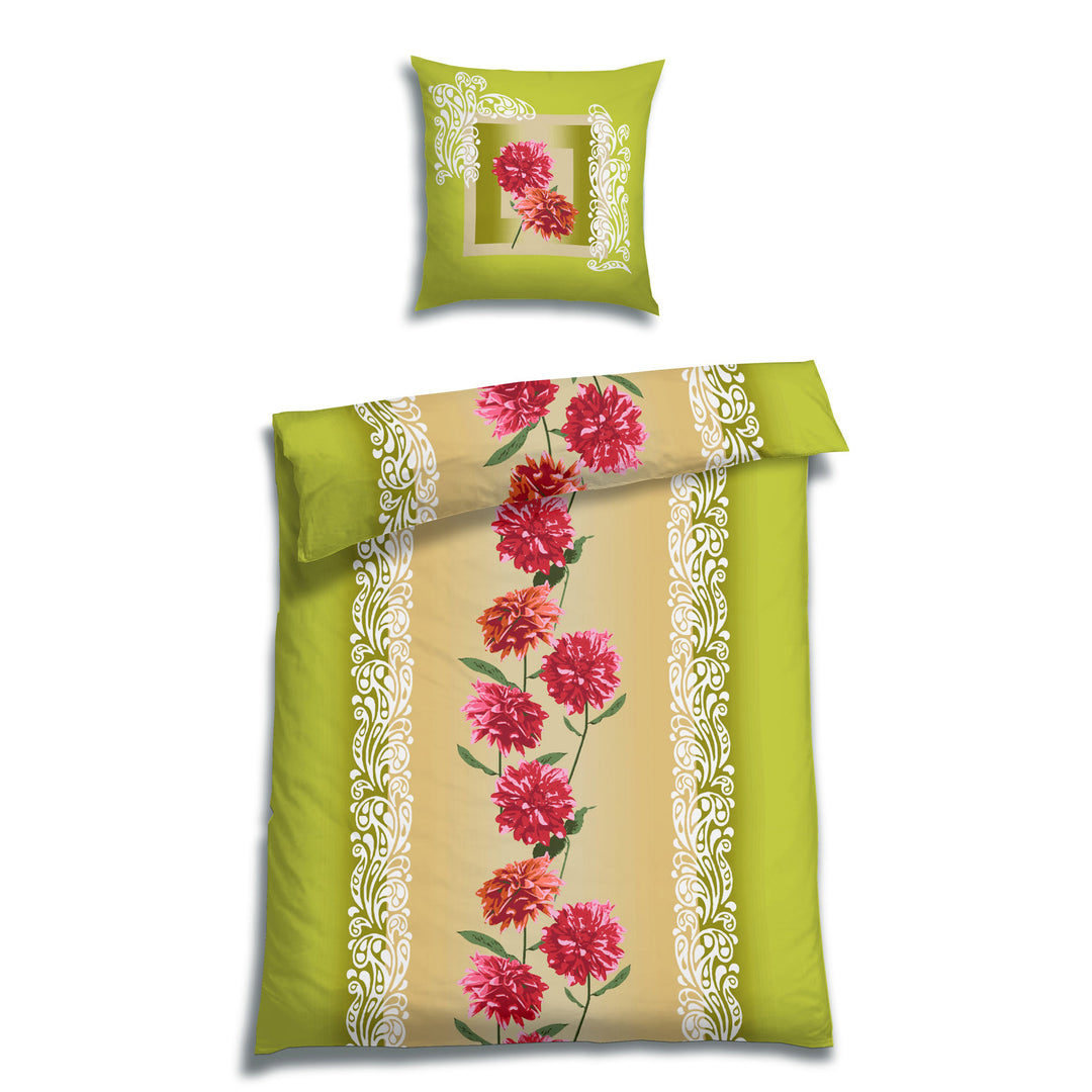 FLAUSCH FLANELL BETTWÄSCHE-SET ALBA GRUEN – FLORELLA