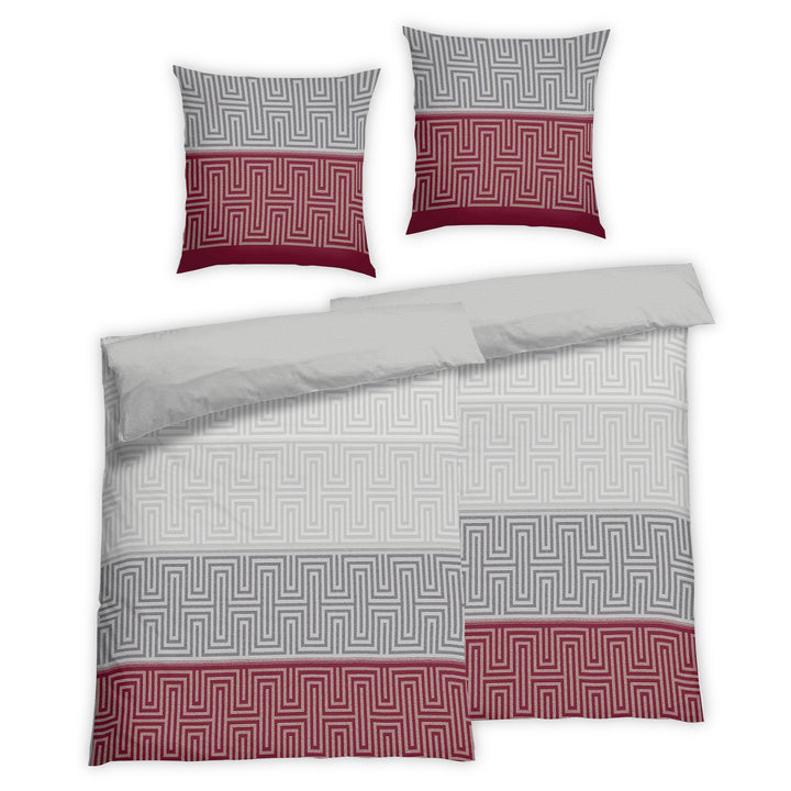 FLAUSCH FLANELL BETTWÄSCHE-SET ARCHILL WEINROT