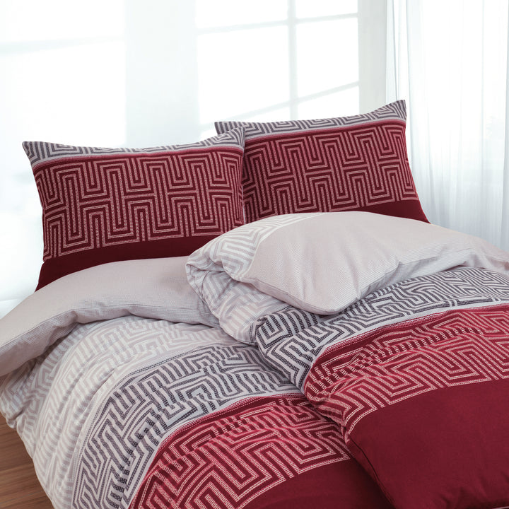 FLAUSCH FLANELL BETTWÄSCHE-SET ARCHILL WEINROT