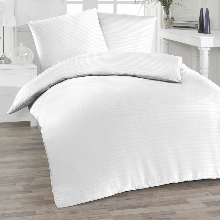 AVANCE SEERSUCKER BETTWÄSCHE-SET UNI WEISS