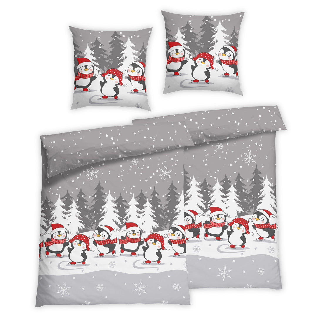 FLAUSCH FLANELL BETTWÄSCHE-SET BASAS SILBER