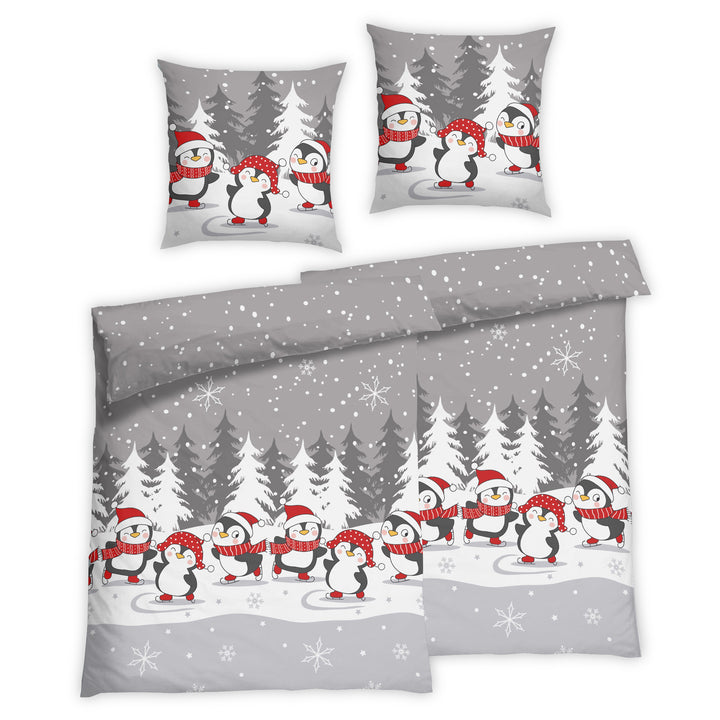 FLAUSCH FLANELL BETTWÄSCHE-SET BASAS SILBER