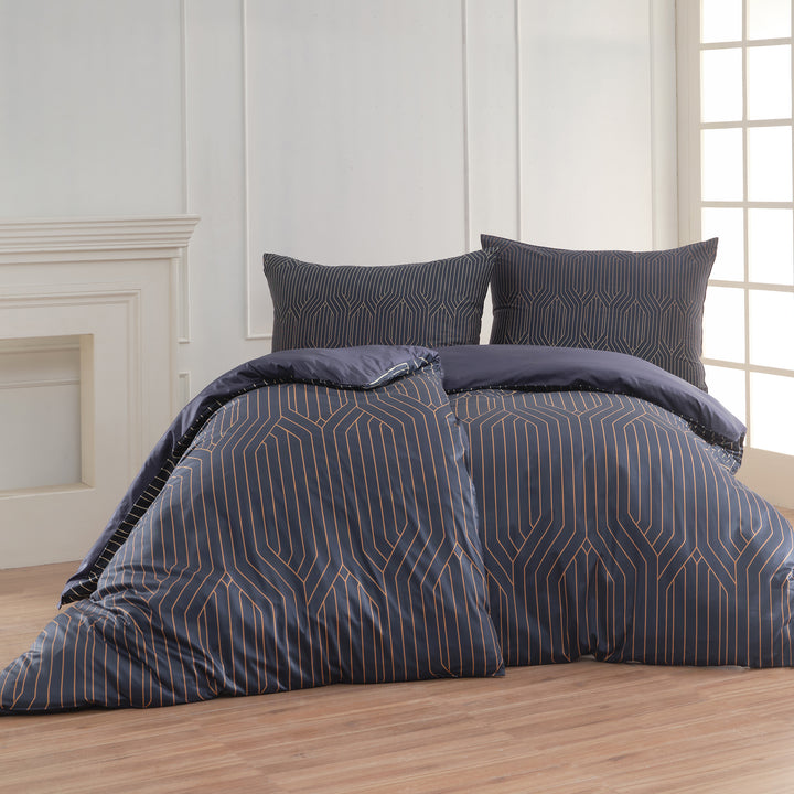 SAGENHAFT SATIN BETTWÄSCHE COPERO NACHTBLAU