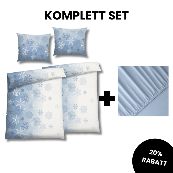 FLAUSCH FLANELL EISKRISTALL BLAU KOMPLETT SET