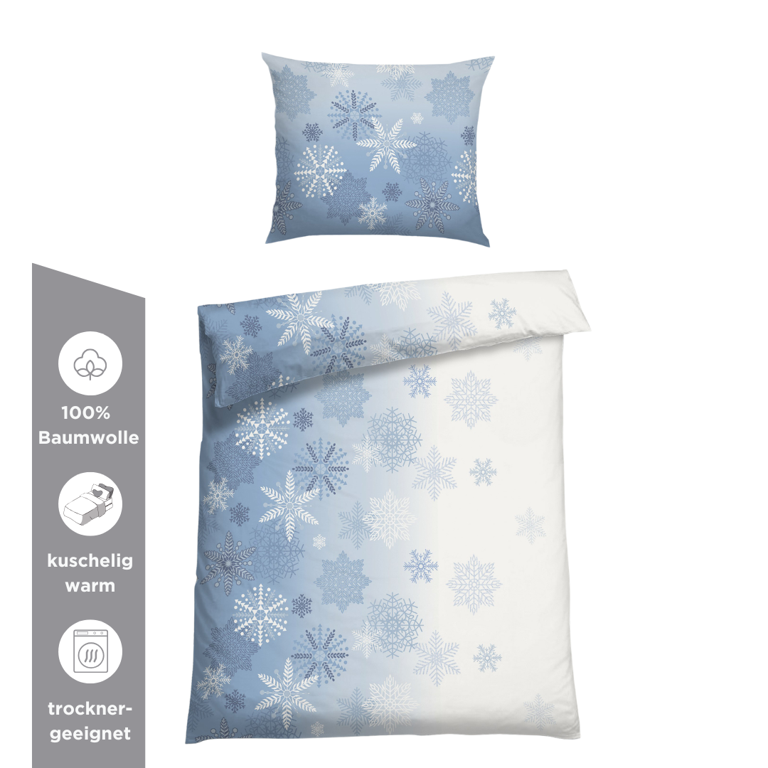 FLAUSCH FLANELL BETTWÄSCHE EISKRISTALL