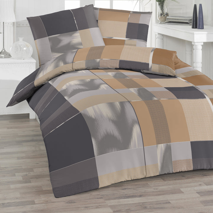 SOFT TOUCH SATIN BETTWÄSCHE-SET ELIAN BEIGE
