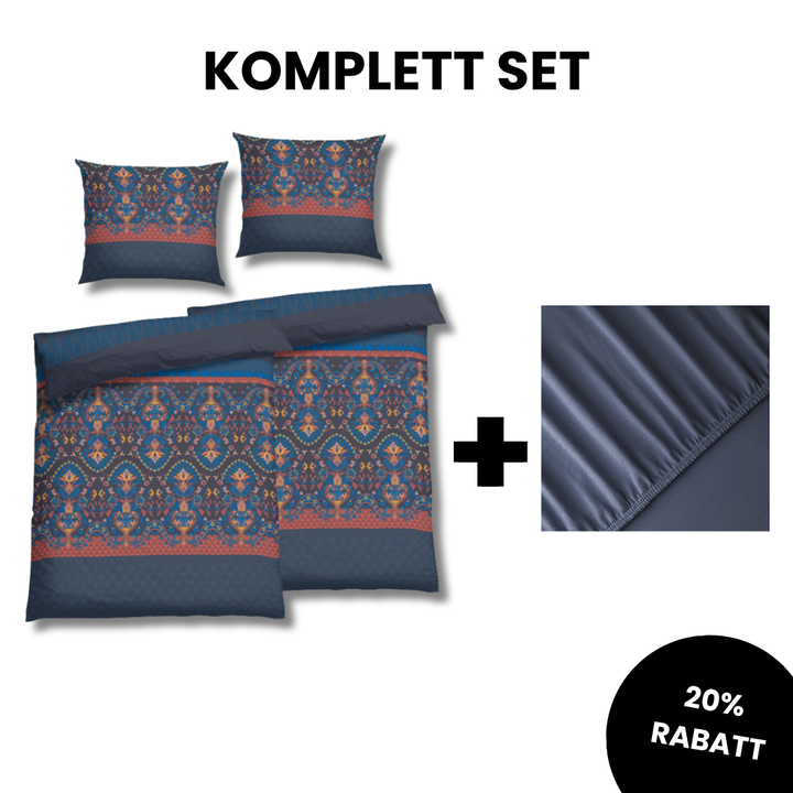FLAUSCH FLANELL ELKAN NACHTBLAU KOMPLETT SET