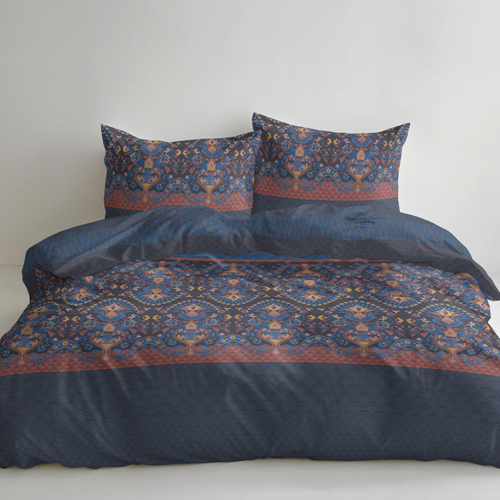 FLAUSCH FLANELL BETTWÄSCHE ELKAN NACHTBLAU