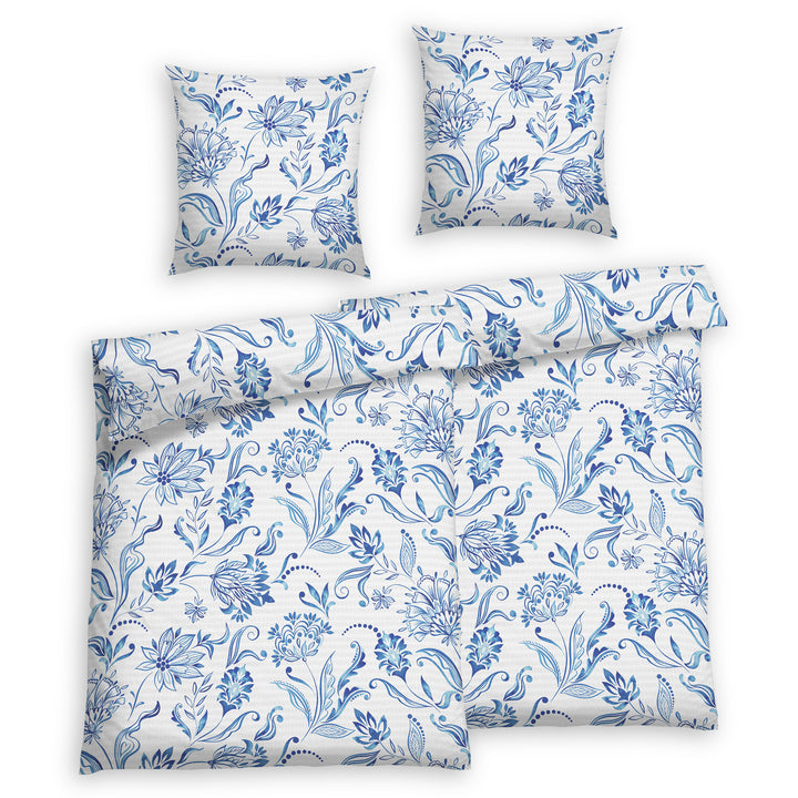 SEERSUCKER BETTWÄSCHE-SET FANIA BLAU