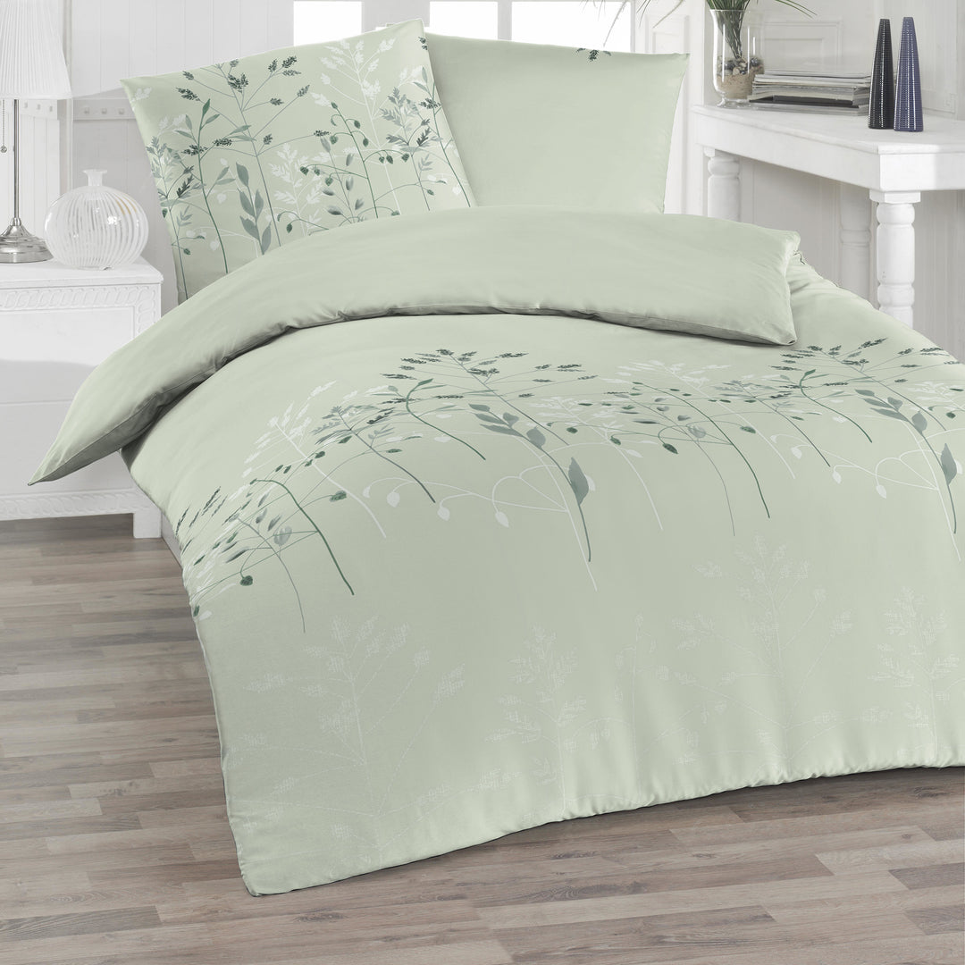 SOFT TOUCH SATIN BETTWÄSCHE-SET FINA SALBEI