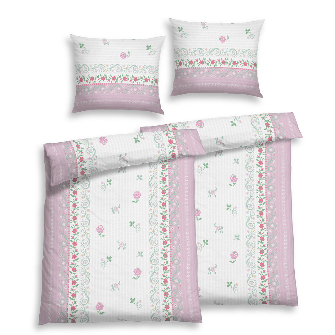 SOFT TOUCH SEERSUCKER BETTWÄSCHE HELLA ROSA