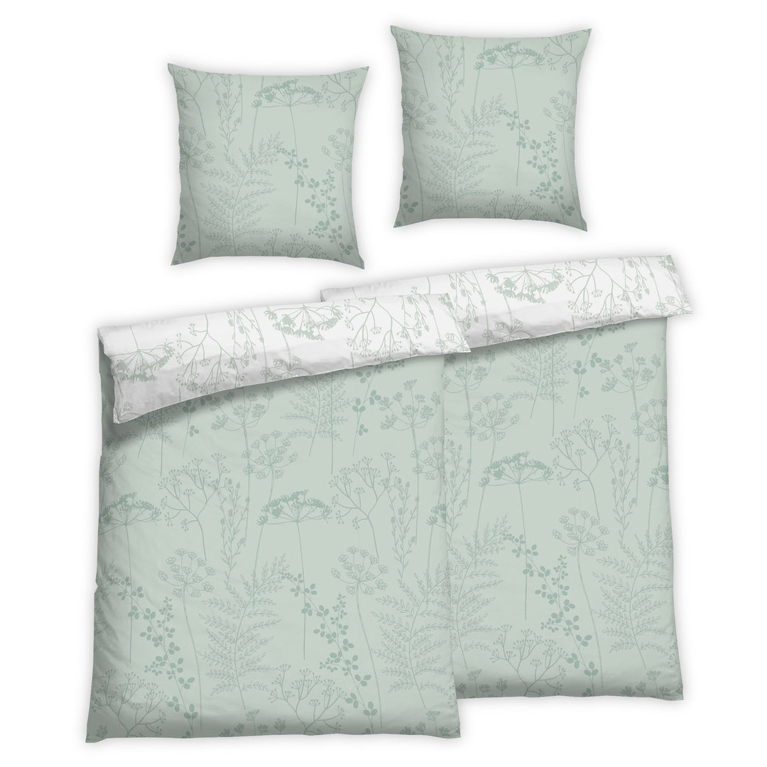 FLAUSCH FLANELL BETTWÄSCHE-SET ISABEL SALBEI