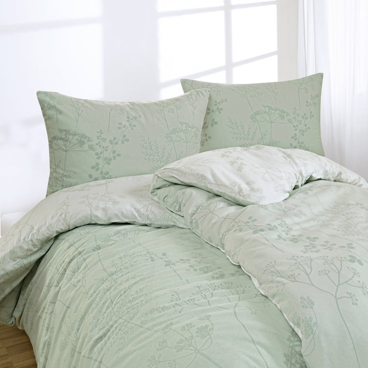 FLAUSCH FLANELL BETTWÄSCHE-SET ISABEL SALBEI