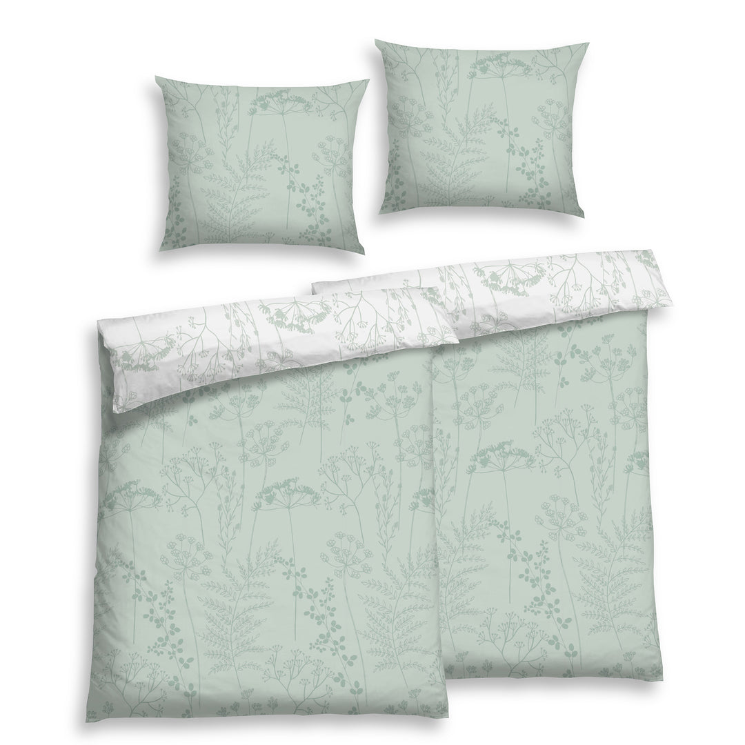 FLAUSCH FLANELL BETTWÄSCHE ISABEL SALBEI