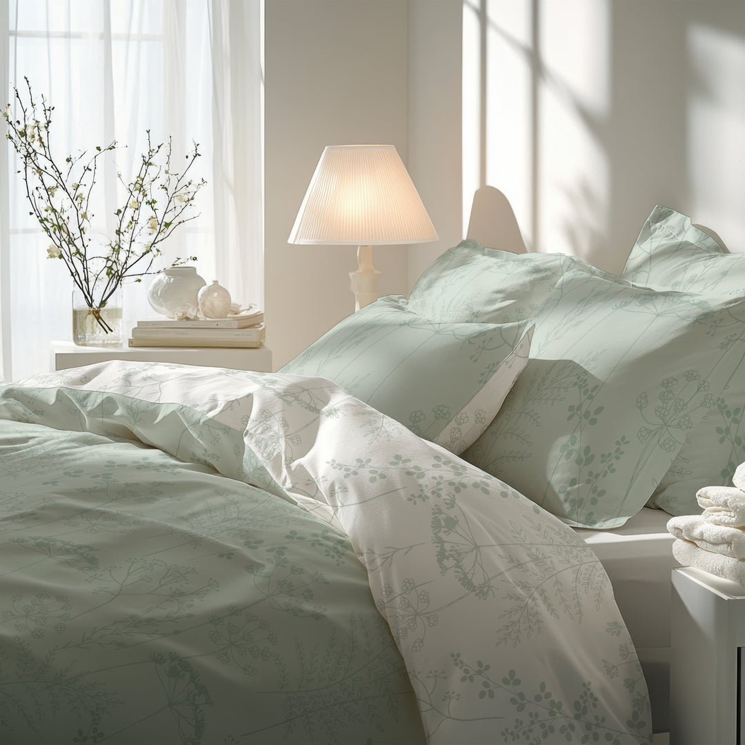 FLAUSCH FLANELL BETTWÄSCHE-SET ISABEL SALBEI