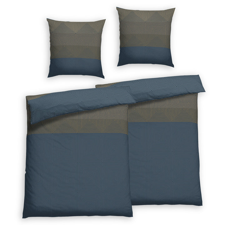 EDEL SATIN BETTWÄSCHE-SET JIU DUNKELBLAU