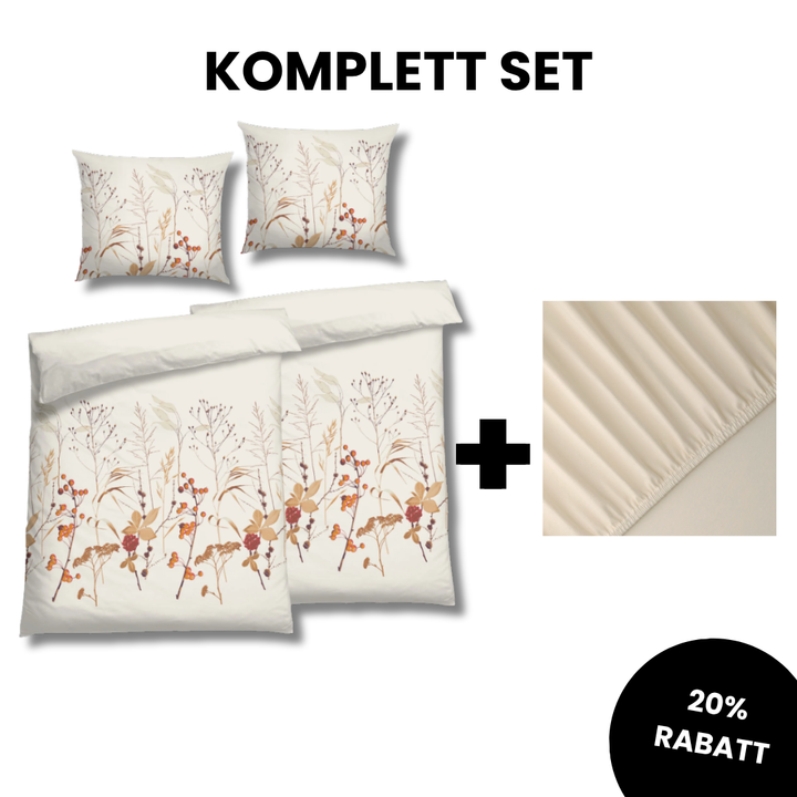 FLAUSCH FLANELL KELIN BEIGE KOMPLETT SET