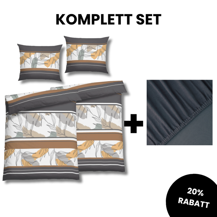 FLAUSCH FLANELL LANINA GRAU KOMPLETT SET