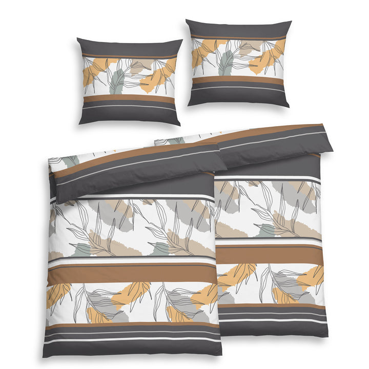 FLAUSCH FLANELL BETTWÄSCHE LANINA GRAU