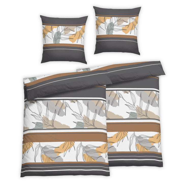 FLAUSCH FLANELL BETTWÄSCHE-SET LANINA GRAU