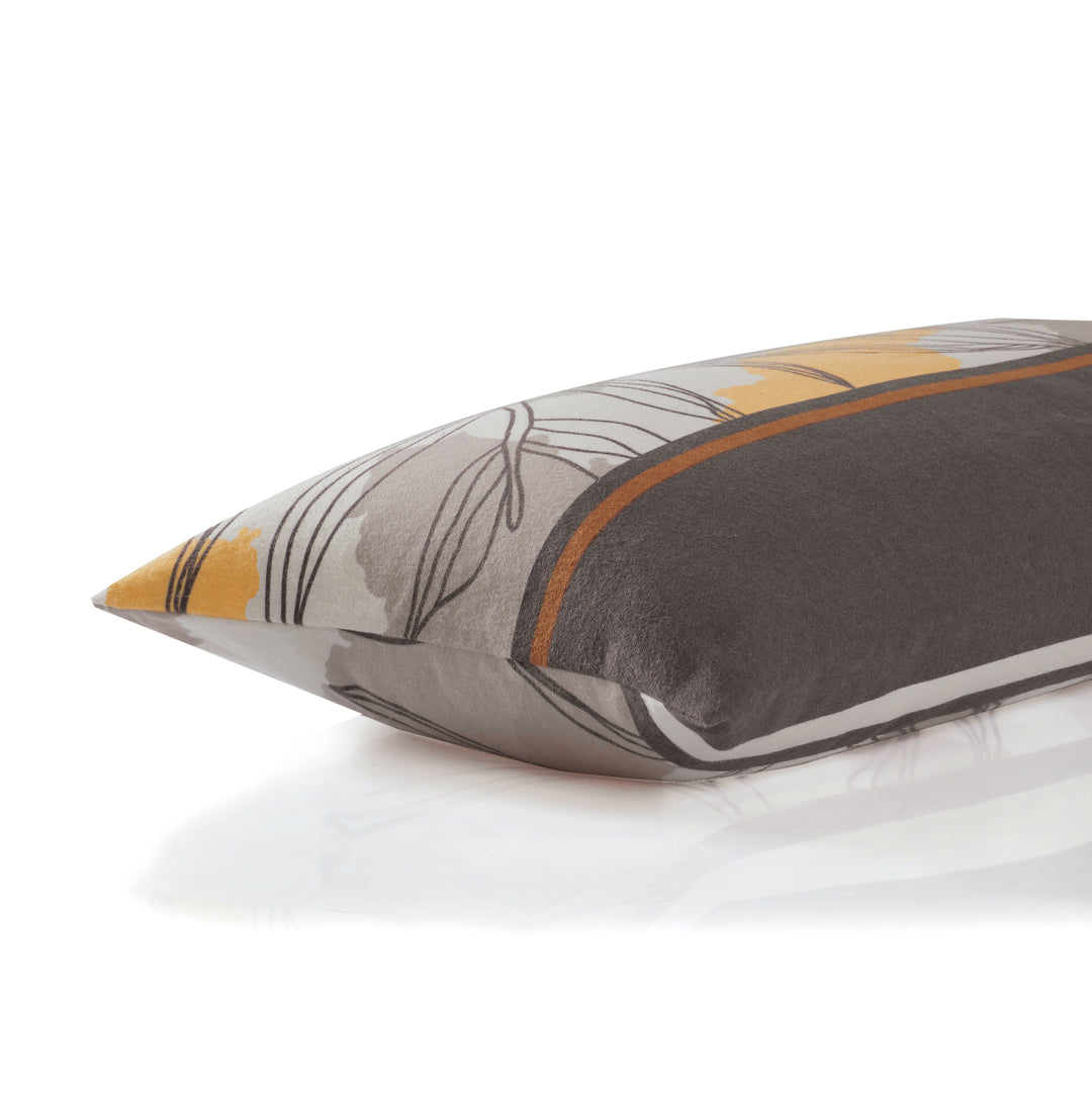 FLAUSCH FLANELL KISSENBEZUG LANINA GRAU