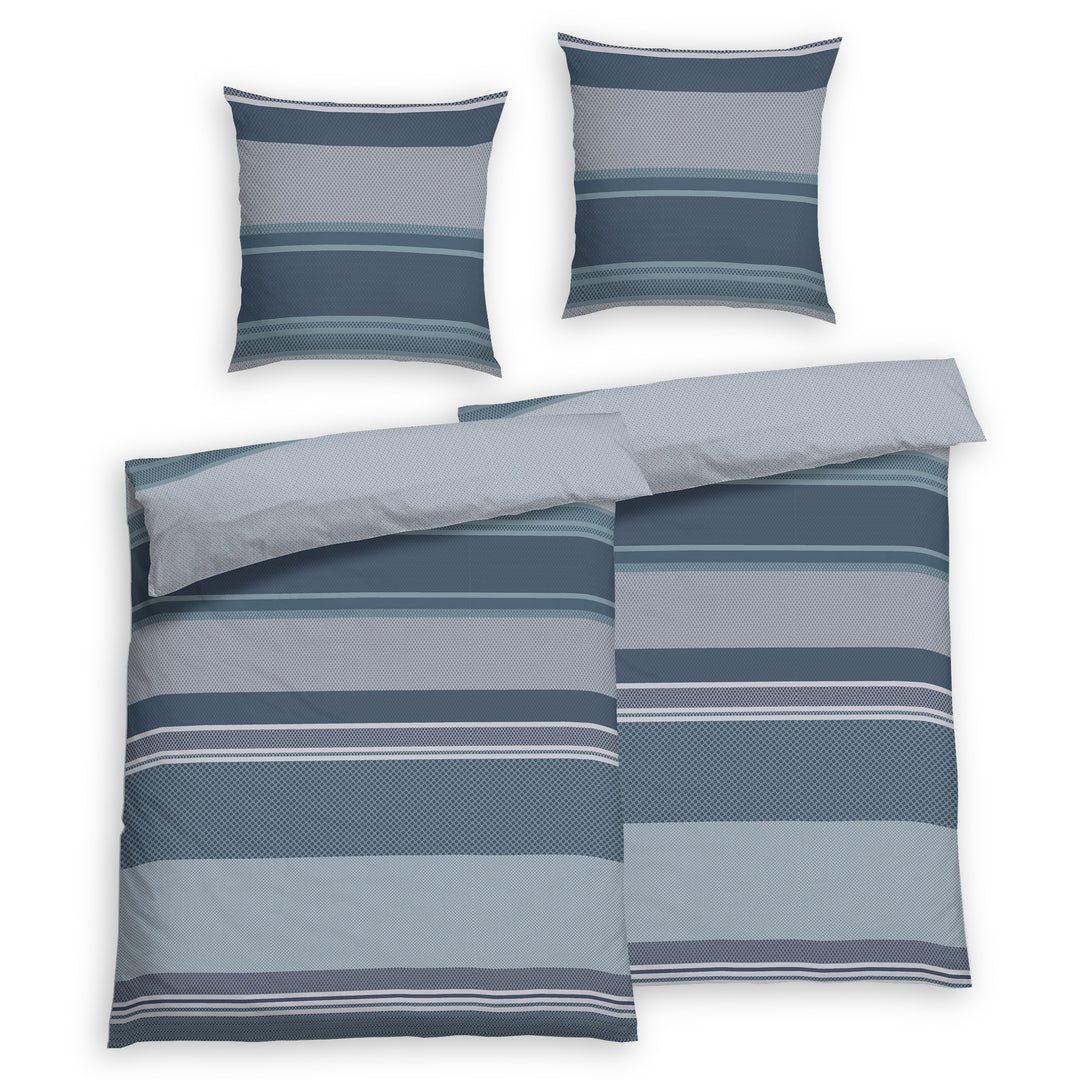 EDEL SATIN BETTWÄSCHE-SET LAURENZ BLAU