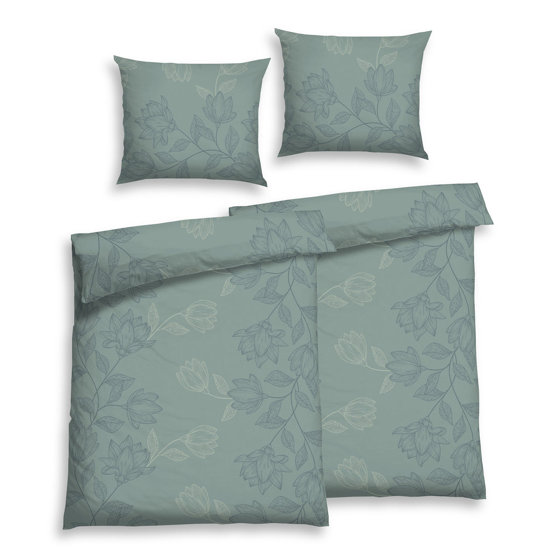 FLAUSCH FLANELL BETTWÄSCHE METZA PETROL