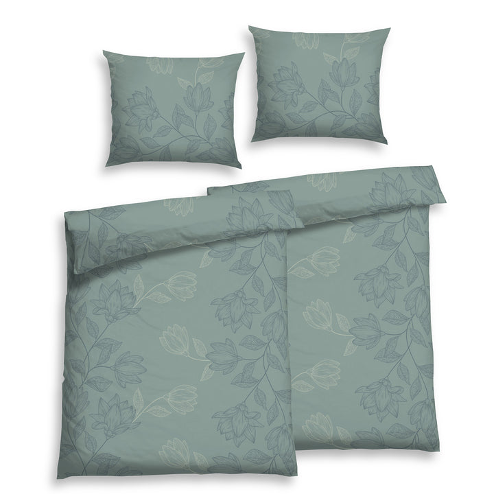 FLAUSCH FLANELL BETTWÄSCHE METZA PETROL