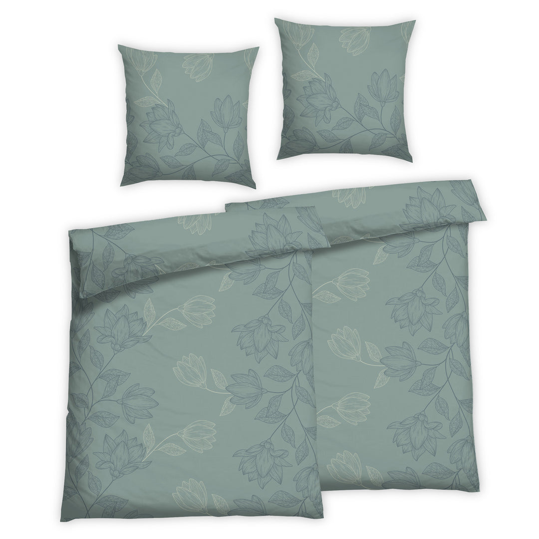 FLAUSCH FLANELL BETTWÄSCHE-SET METZA PETROL