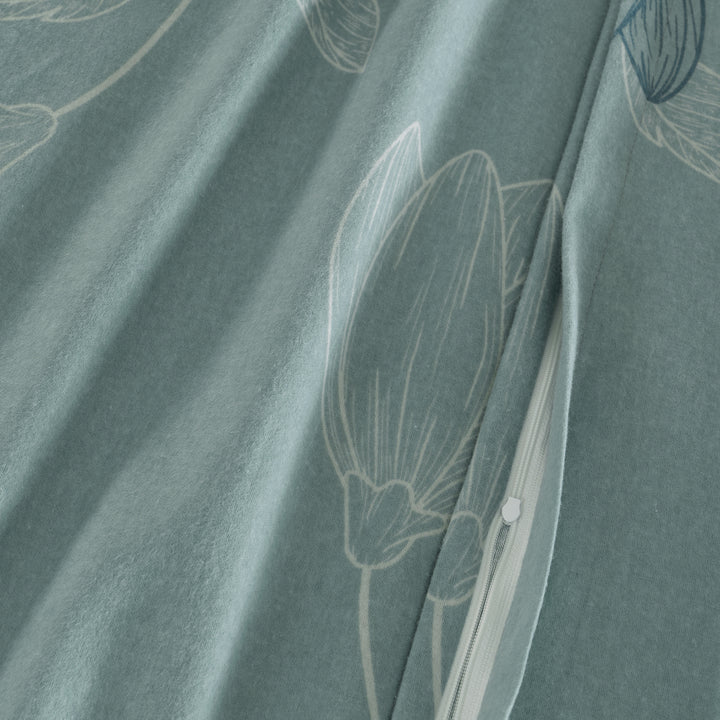 FLAUSCH FLANELL KISSENBEZUG METZA PETROL