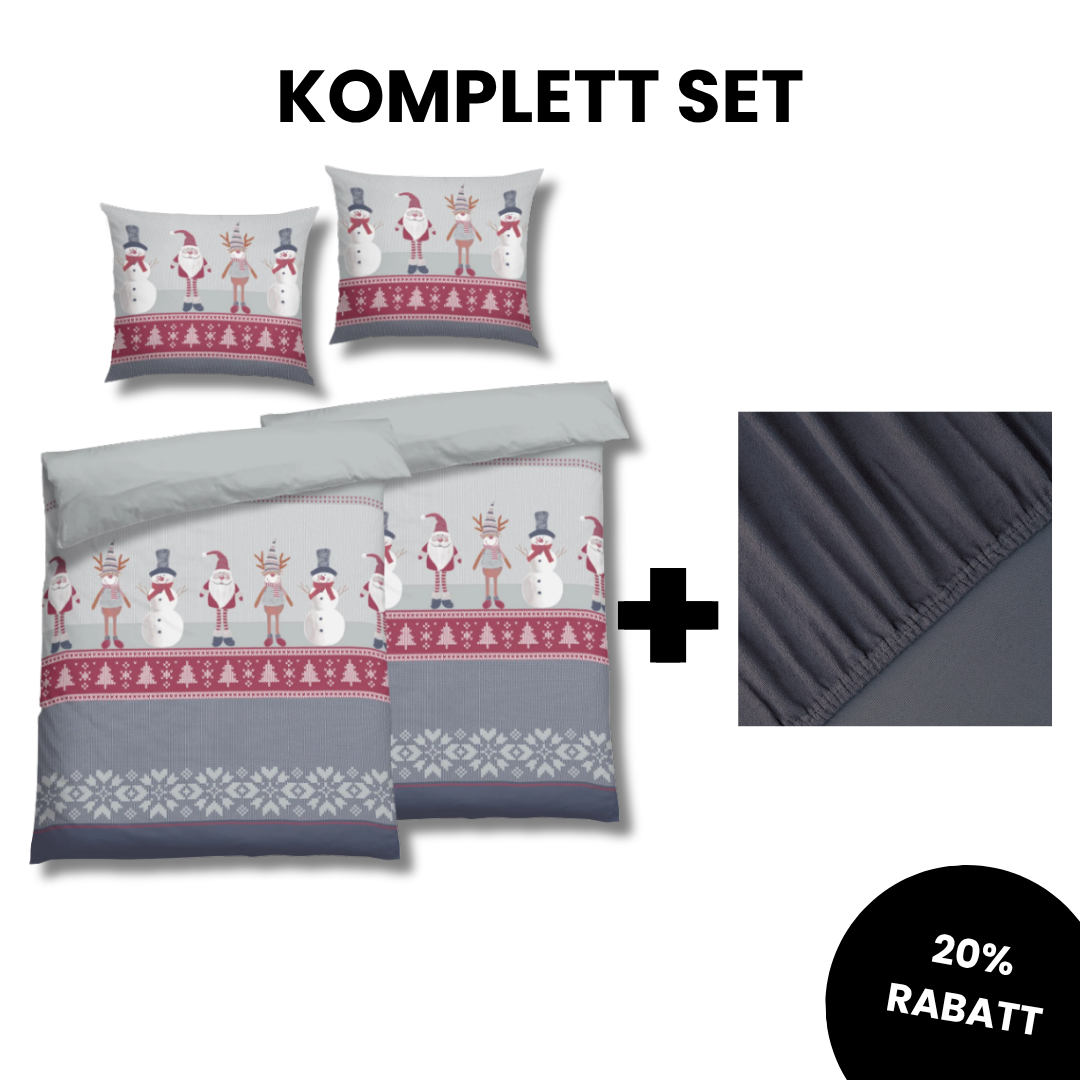FLAUSCH FLANELL MORITZ GRAU KOMPLETT SET