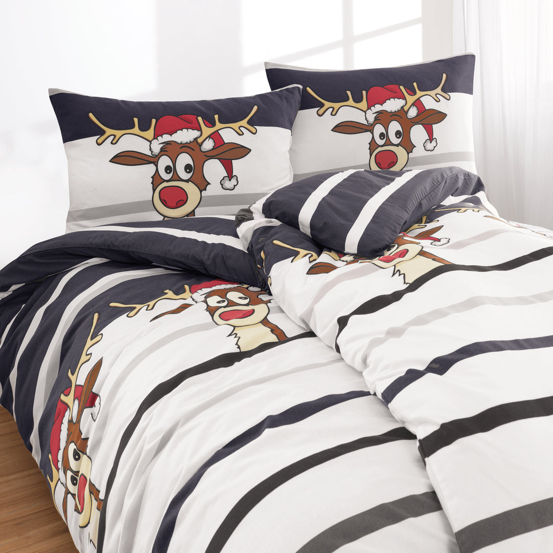 FLAUSCH FLANELL BETTWÄSCHE-SET NILSO GRAU