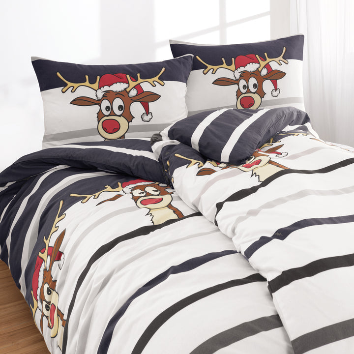 FLAUSCH FLANELL BETTWÄSCHE-SET NILSO GRAU