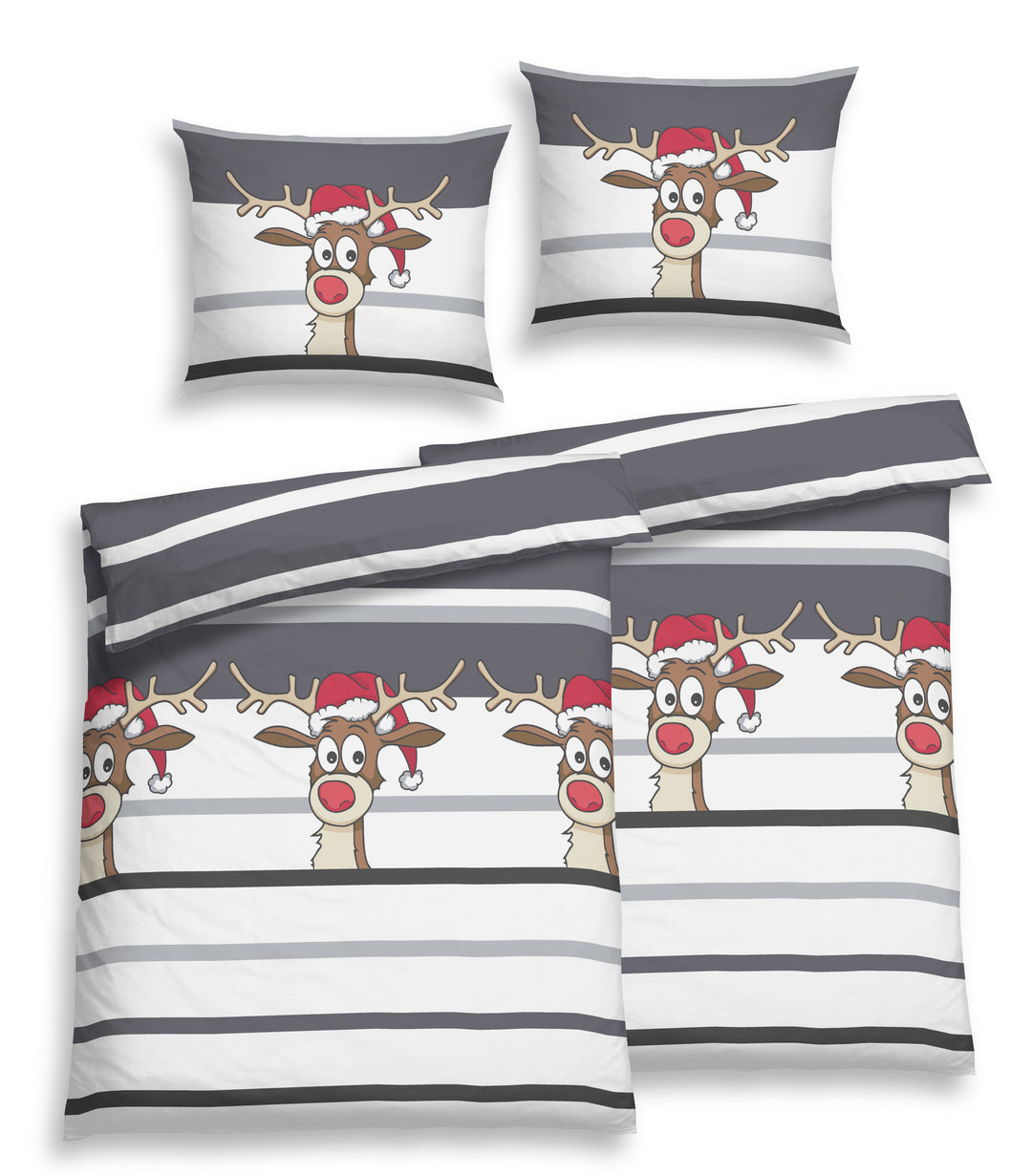 FLAUSCH FLANELL BETTWÄSCHE NILSO GRAU