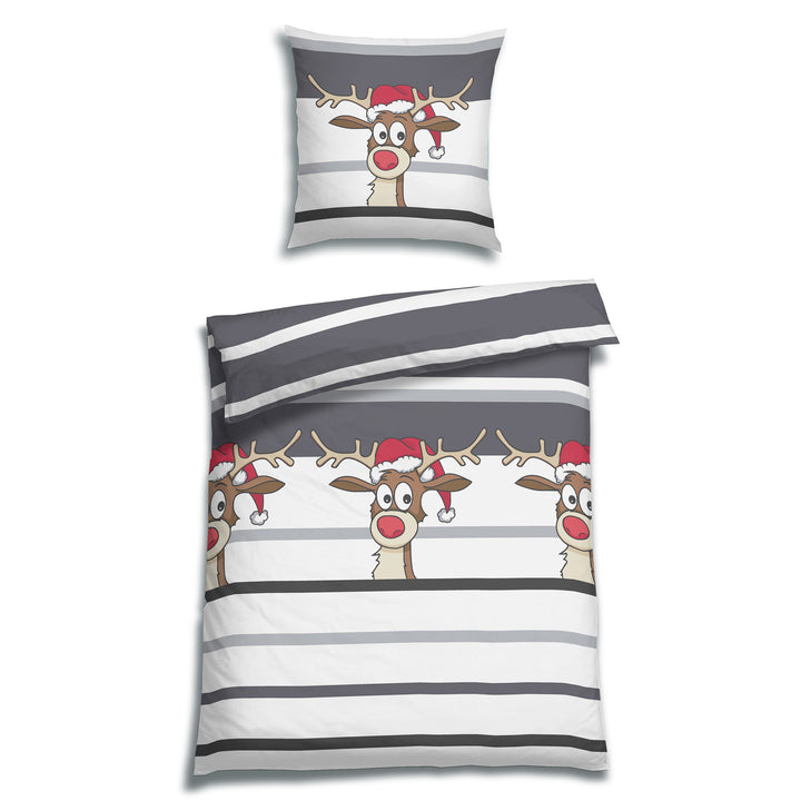 FLAUSCH FLANELL BETTWÄSCHE-SET NILSO GRAU