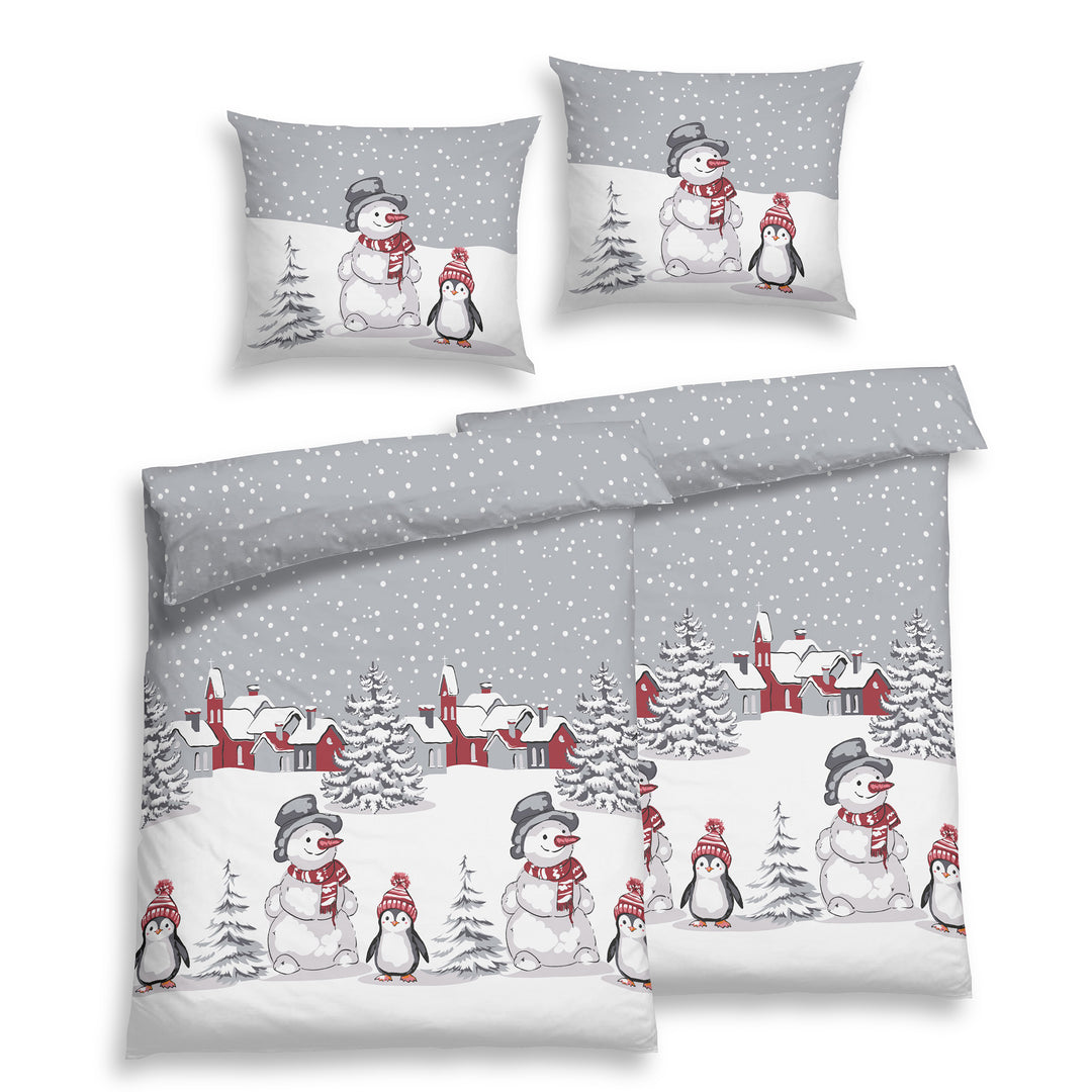 FLAUSCH FLANELL BETTWÄSCHE RENUN GRAU