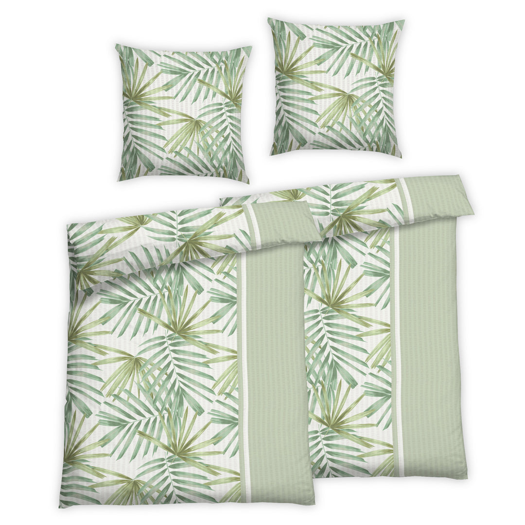 SOFT TOUCH SEERSUCKER BETTWÄSCHE-SET SELKA SALBEI