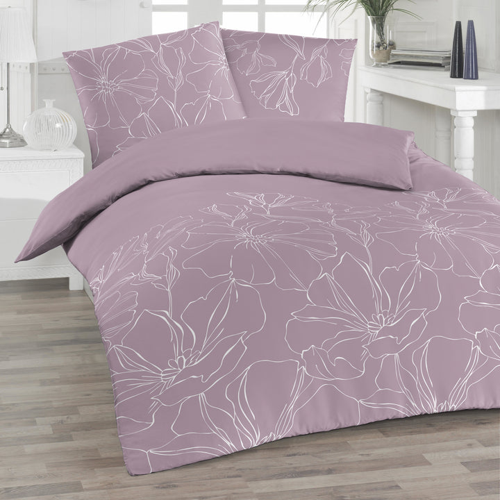 SATIN-BETTWÄSCHE-SET SERISA LILAC