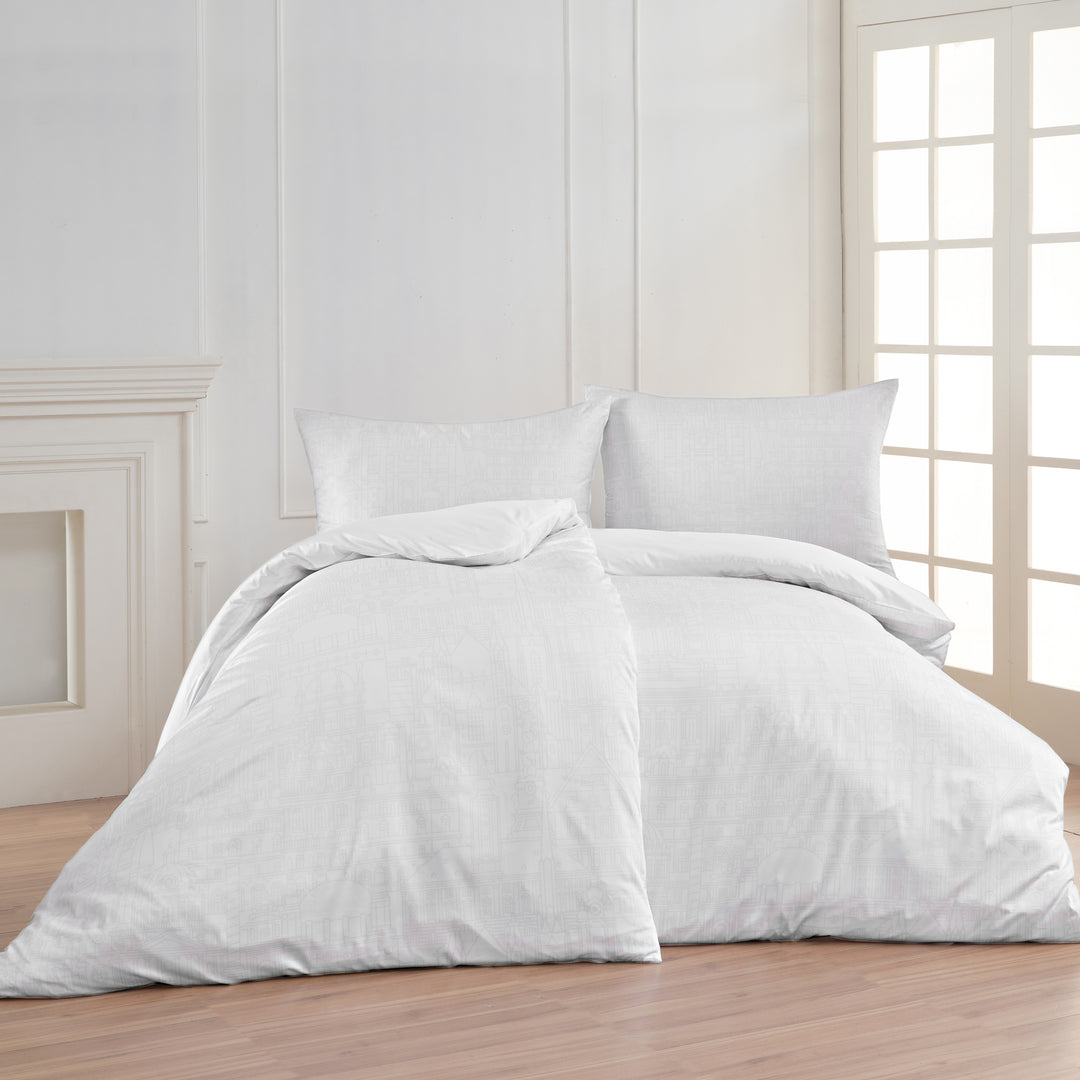 SAGENHAFT SATIN BETTWÄSCHE SKYLINE WEISS