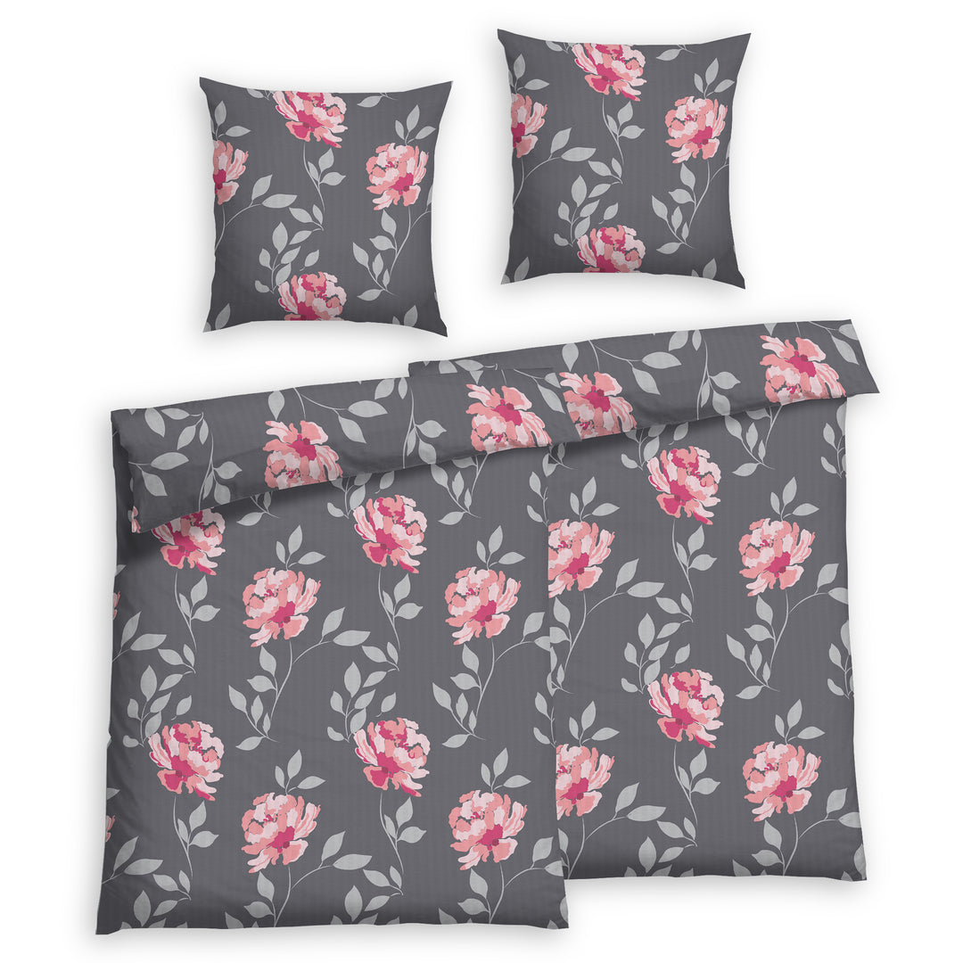SEERSUCKER BETTWÄSCHE-SET SUNLA SCHIEFER