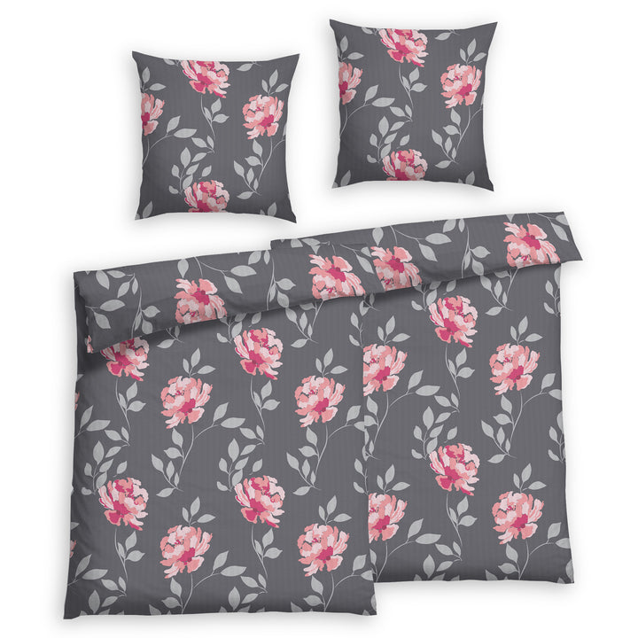 SEERSUCKER BETTWÄSCHE-SET SUNLA SCHIEFER