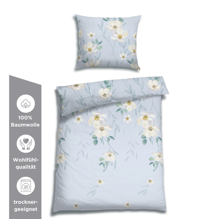 EDEL SATIN BETTWÄSCHE RENA SKY