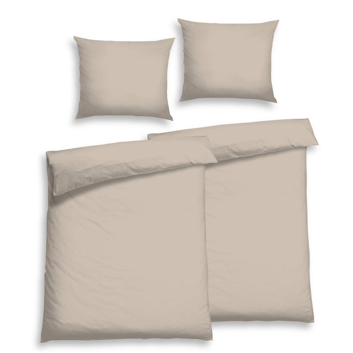 EDEL SATIN BETTWÄSCHE UNI BEIGE