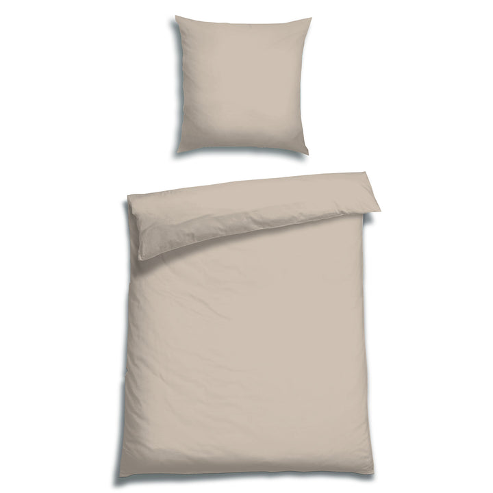 EDEL SATIN BETTWÄSCHE-SET UNI BEIGE