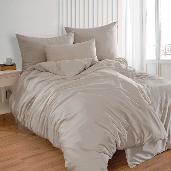 EDEL SATIN BETTWÄSCHE UNI BEIGE