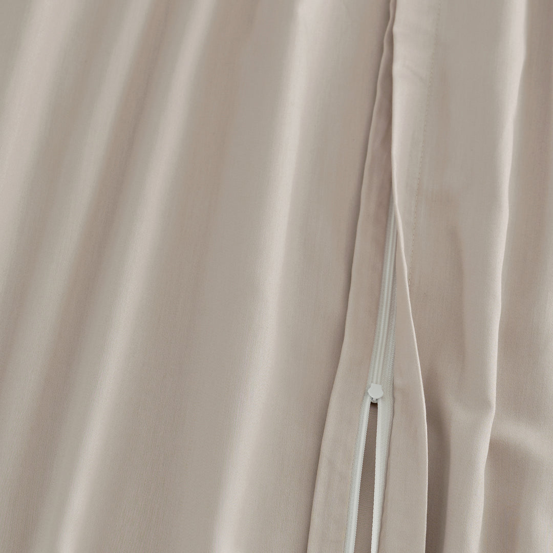EDEL SATIN BETTWÄSCHE-SET UNI BEIGE