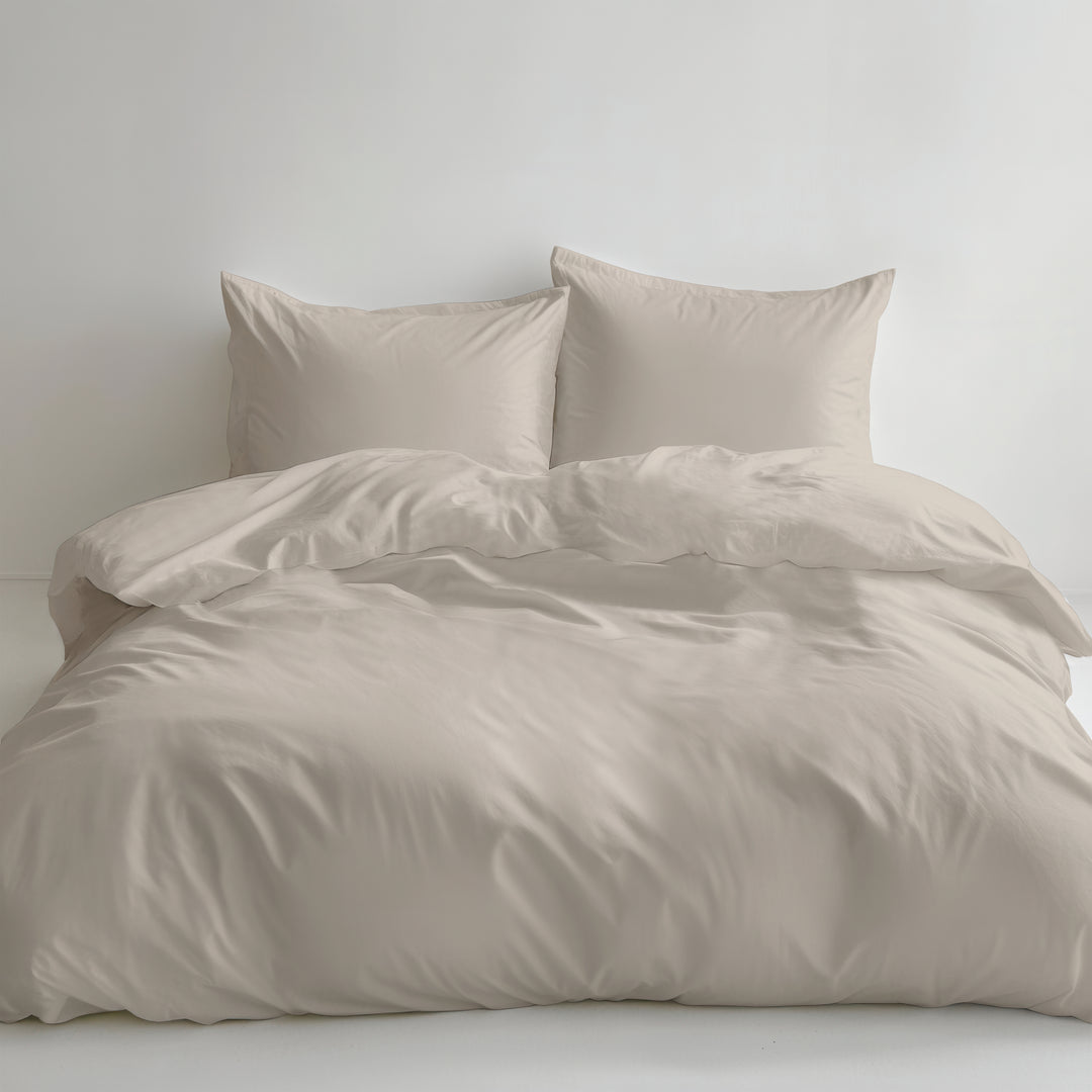 EDEL SATIN BETTWÄSCHE UNI BEIGE